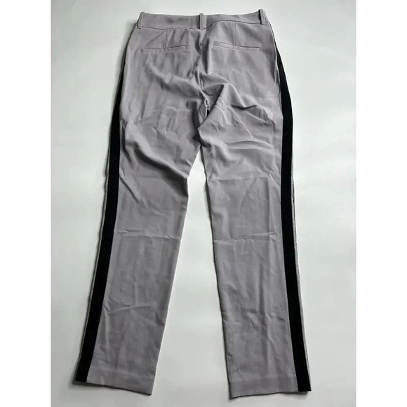 Vince Pants Women's 2 Wool Spandex Blend Tuxedo Stripe Gray Trouser Business - Picture 9 of 9